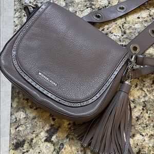 Michael Kors Taupe Leather Crossbody Bag